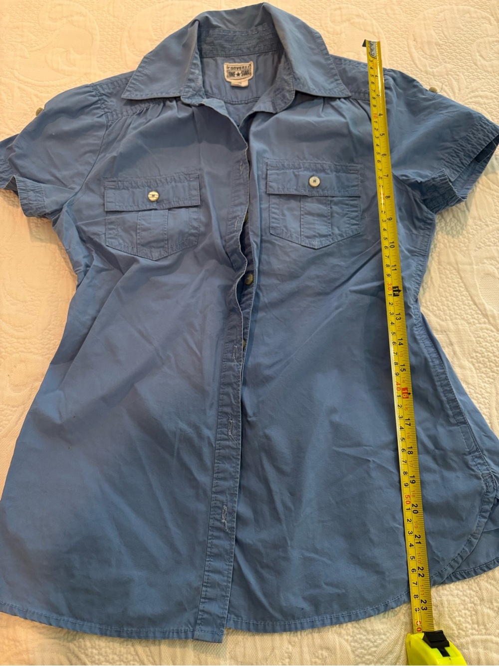 Converse Light Blue Short-Sleeve Button-Down Shirt